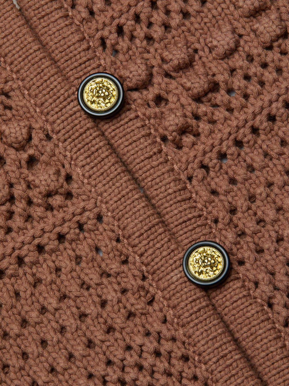 Kiva Knit Cardigan in Dark Cinnamon Swirl/Gold | L'AGENCE for sale