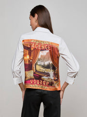 Fawn Vintage Travel Print Shirt in White/Multi L'AGENCE Voyage | L'AGENCE online