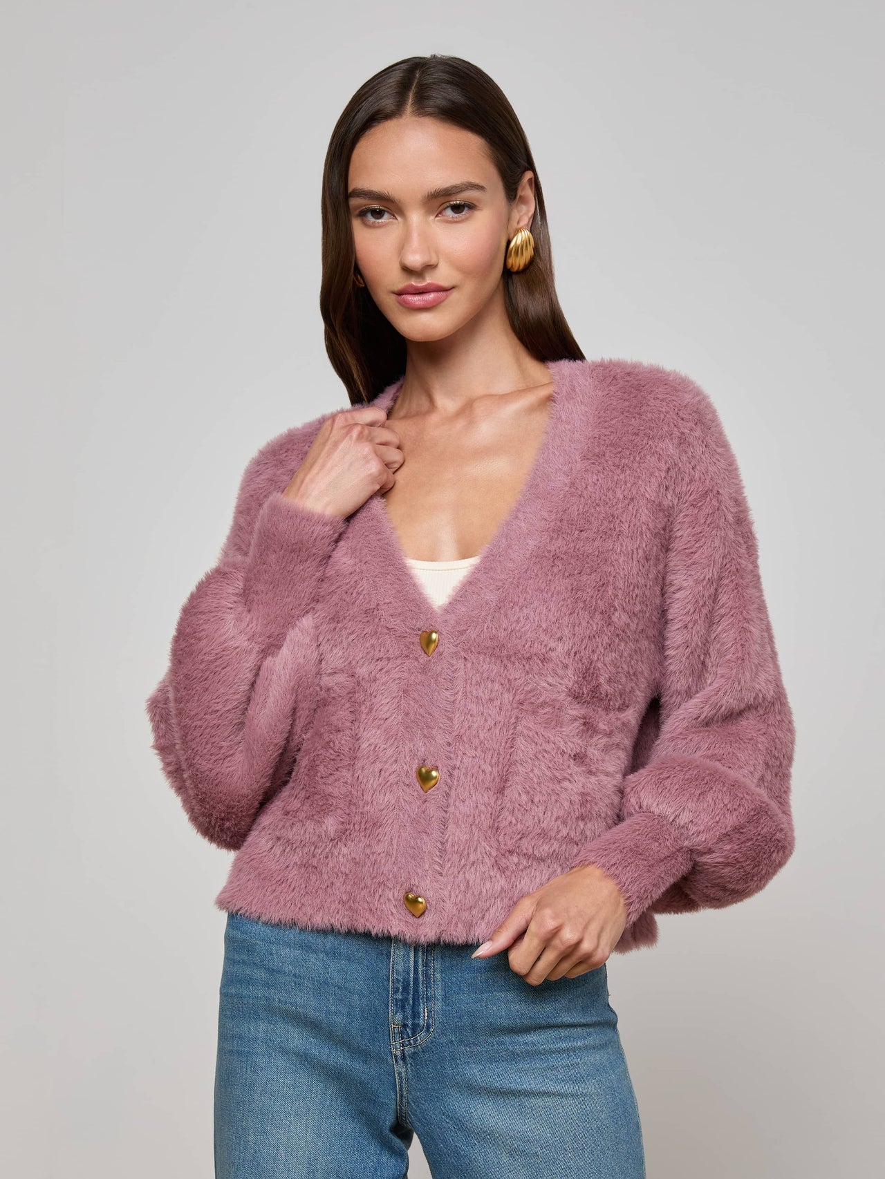 Harriet Cardigan in Mauve | L'AGENCE discount