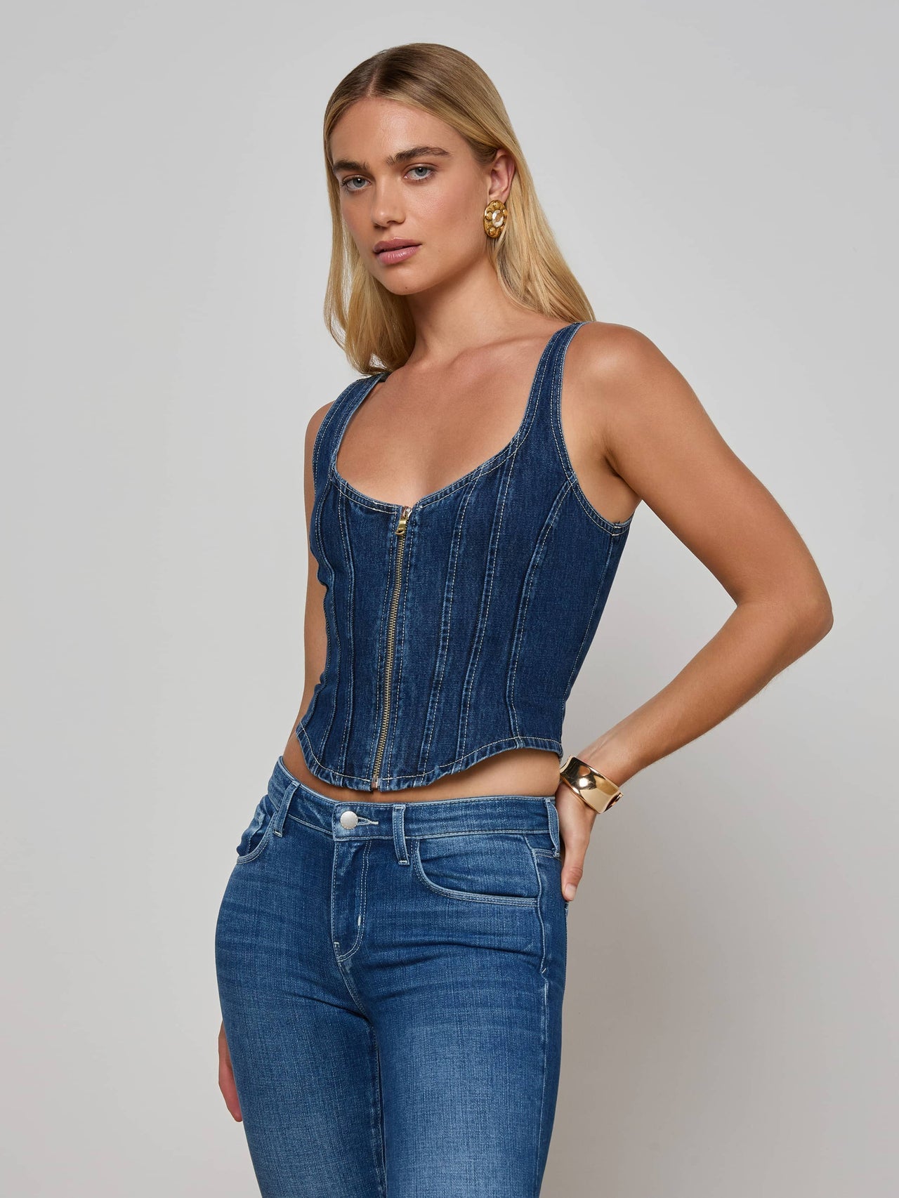 Elysia Zip Corset Tank in Rampart | L'AGENCE near me