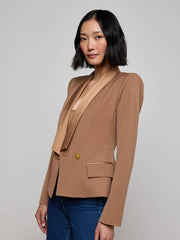 Imogen Satin Lapel Blazer in Cinnamon Swirl | L'AGENCE near me