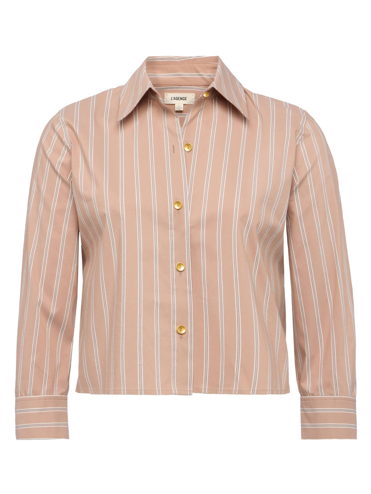 Fawn Western Card Print Shirt in Fawn Stripe/Tan Multi Western Cards | L'AGENCE discount