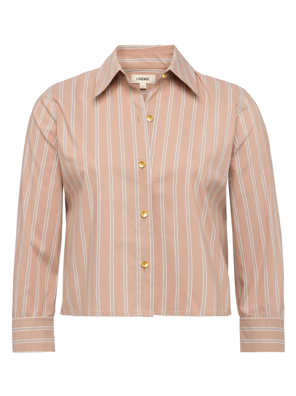 Fawn Western Card Print Shirt in Fawn Stripe/Tan Multi Western Cards | L'AGENCE discount