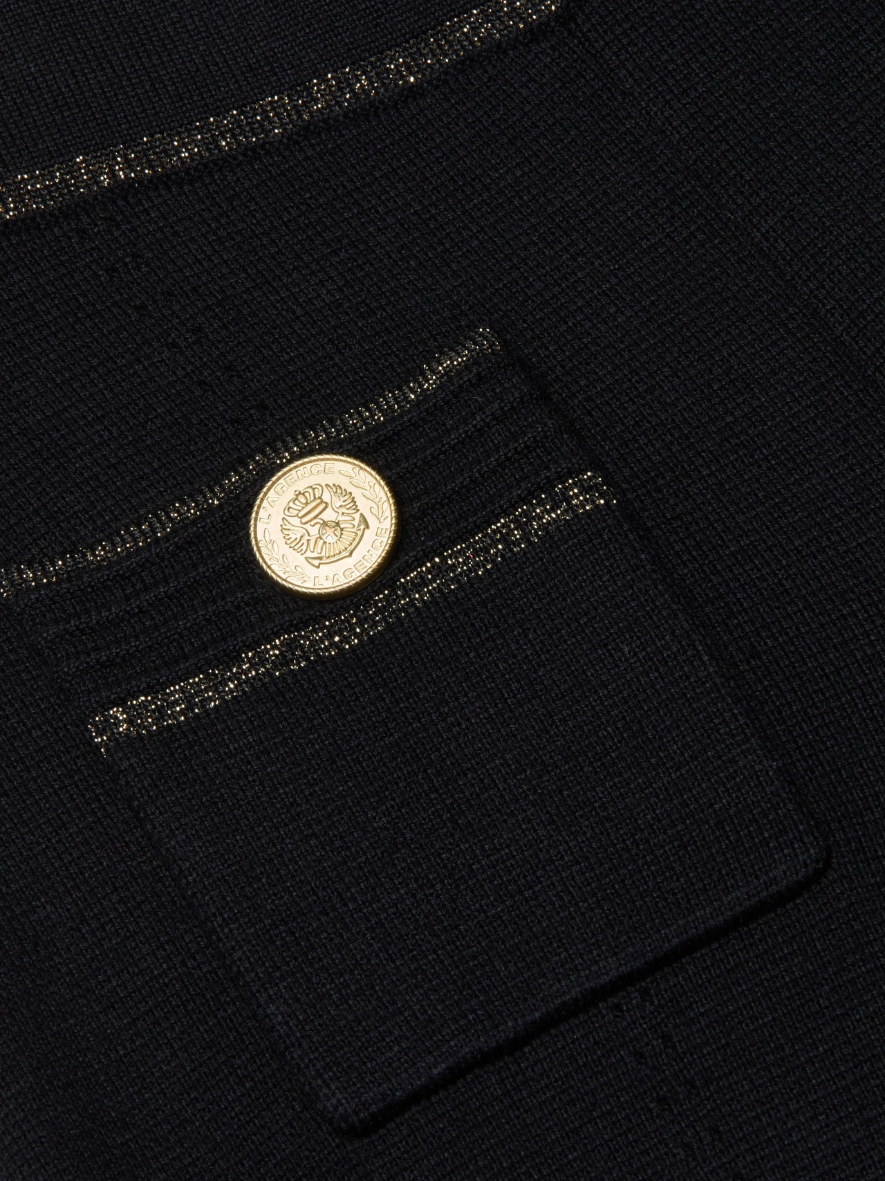 Madrid Wide Leg Knit Pant in Black/Gold | L'AGENCE discount