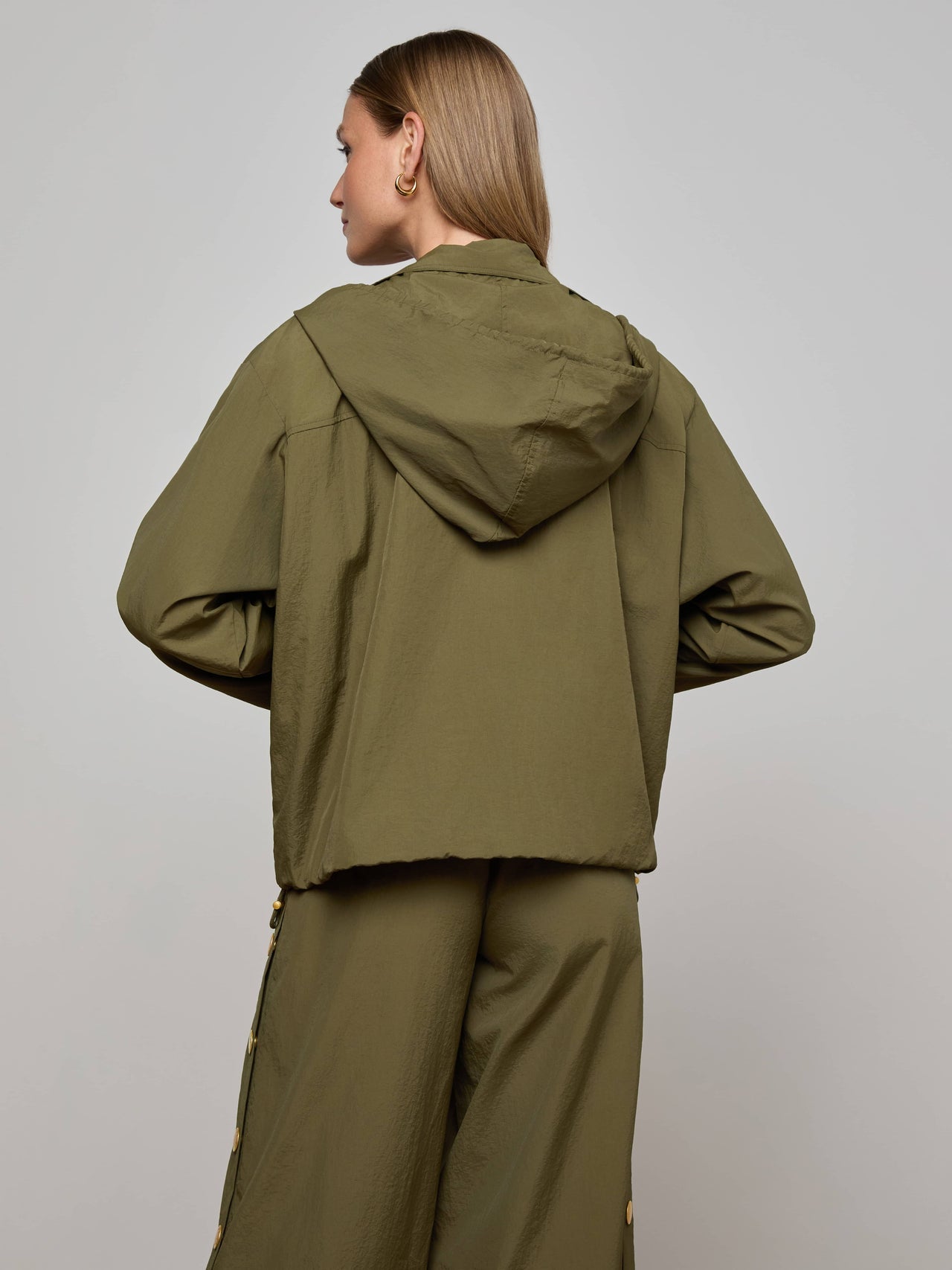 Geovana Hooded Windbreaker in Pine | L'AGENCE sale