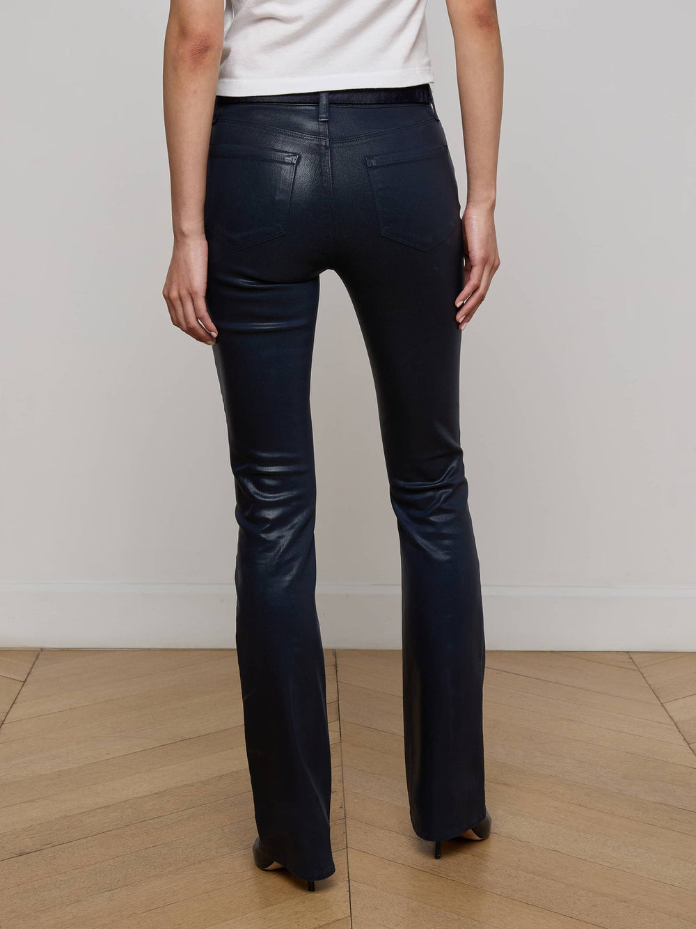 Selma Coated Bootcut Jean in Deep Midnight Coated | L'AGENCE online