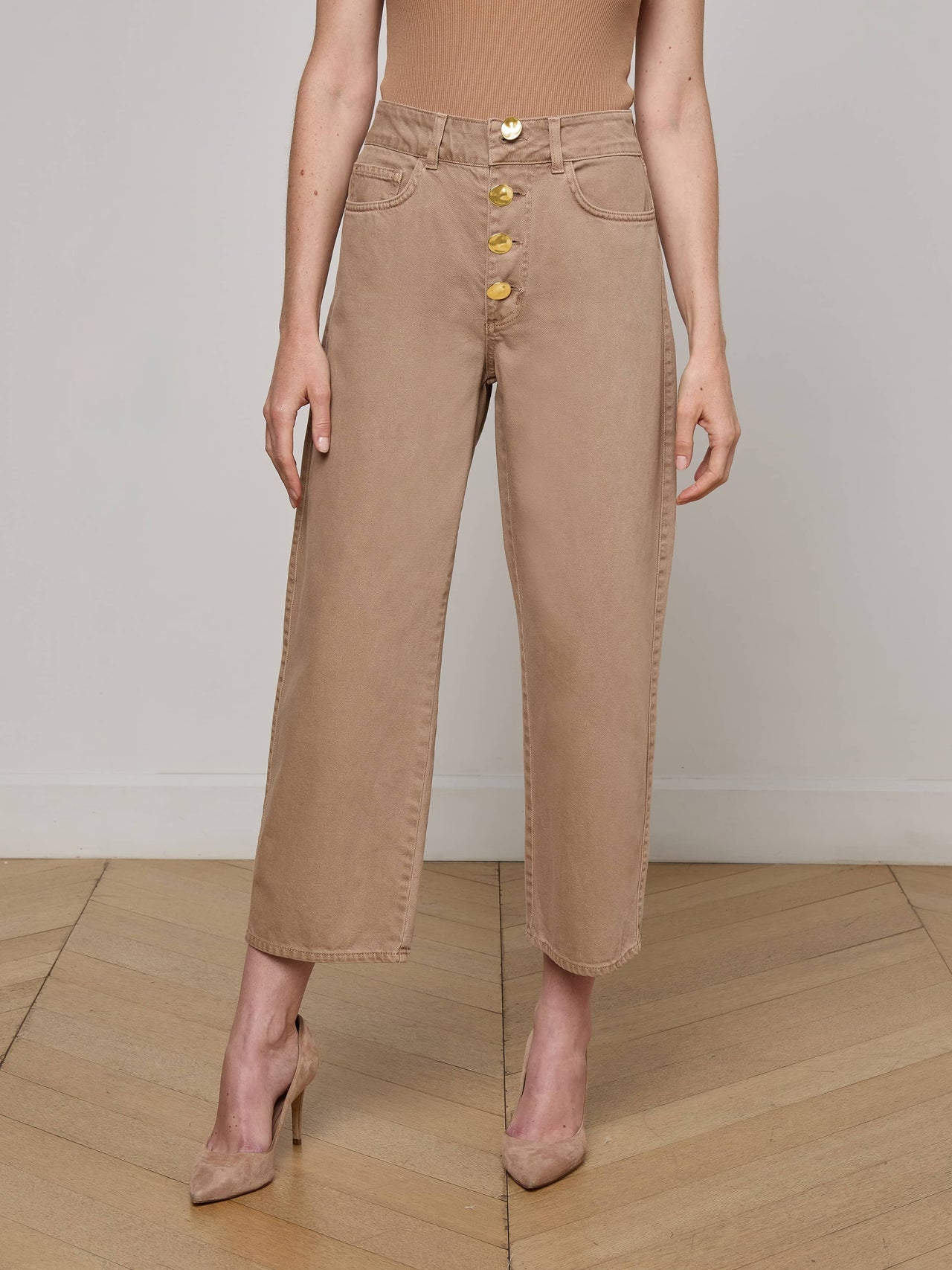 Liora Cropped Jean in Dark Cappuccino | L'AGENCE discount