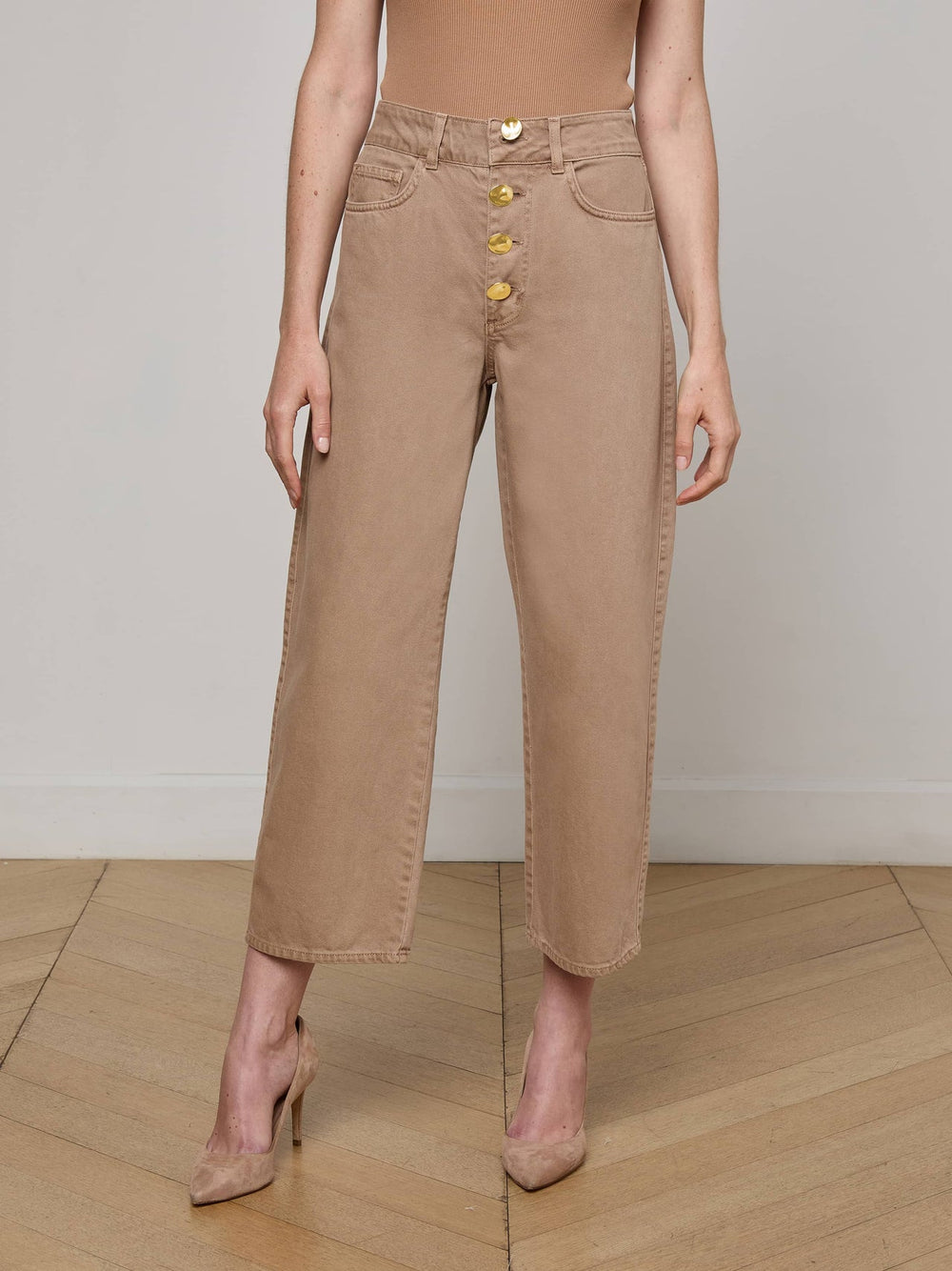 Liora Cropped Jean in Dark Cappuccino | L'AGENCE discount