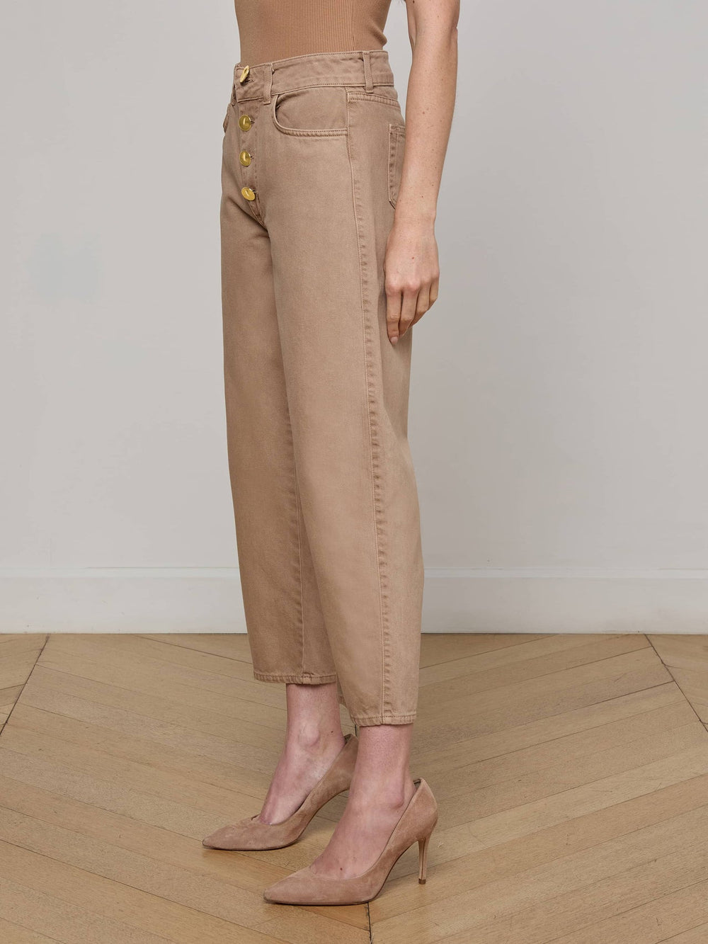 Liora Cropped Jean in Dark Cappuccino | L'AGENCE discount