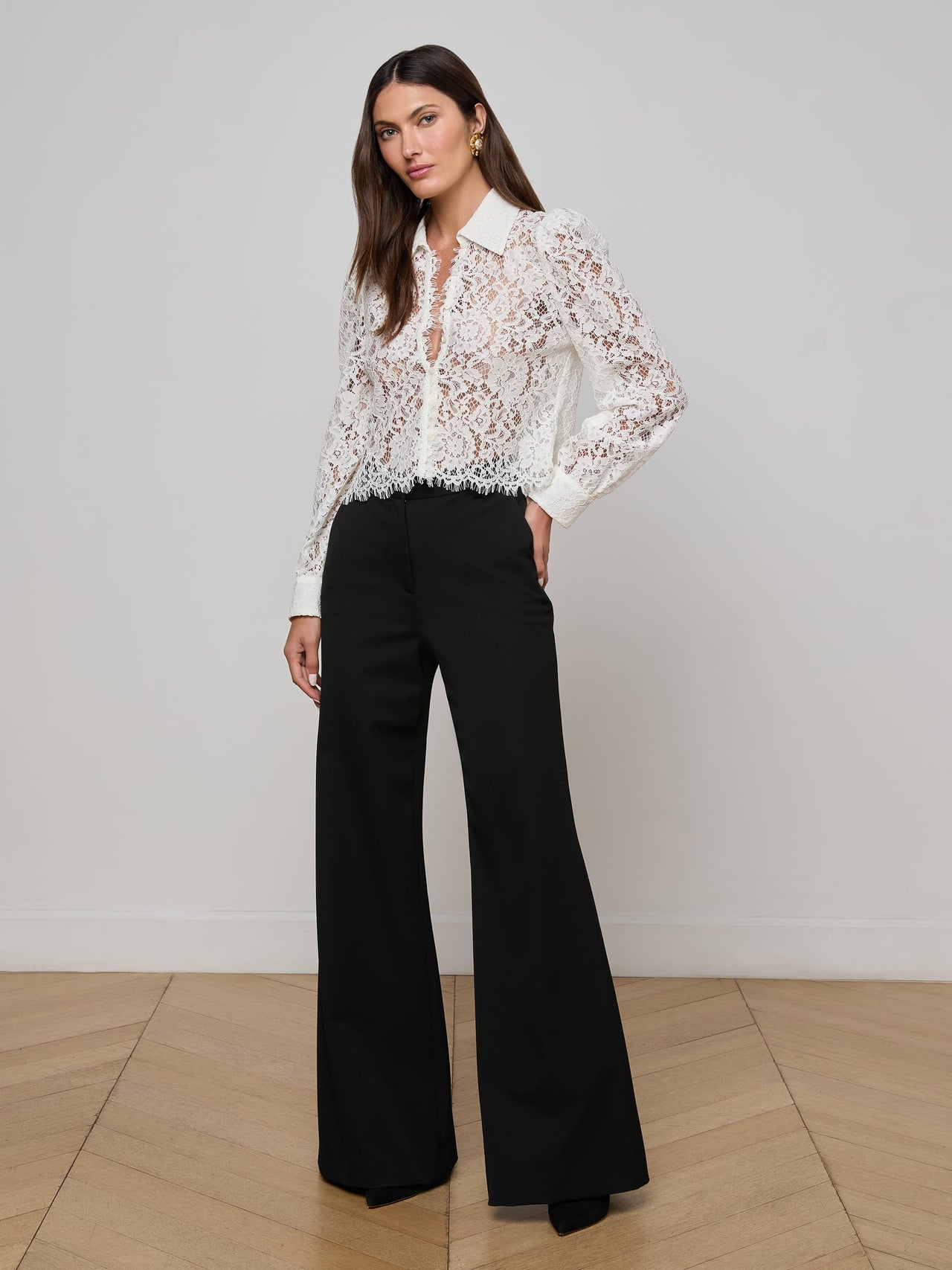 Anita Lace Blouse in Ivory | L'AGENCE online