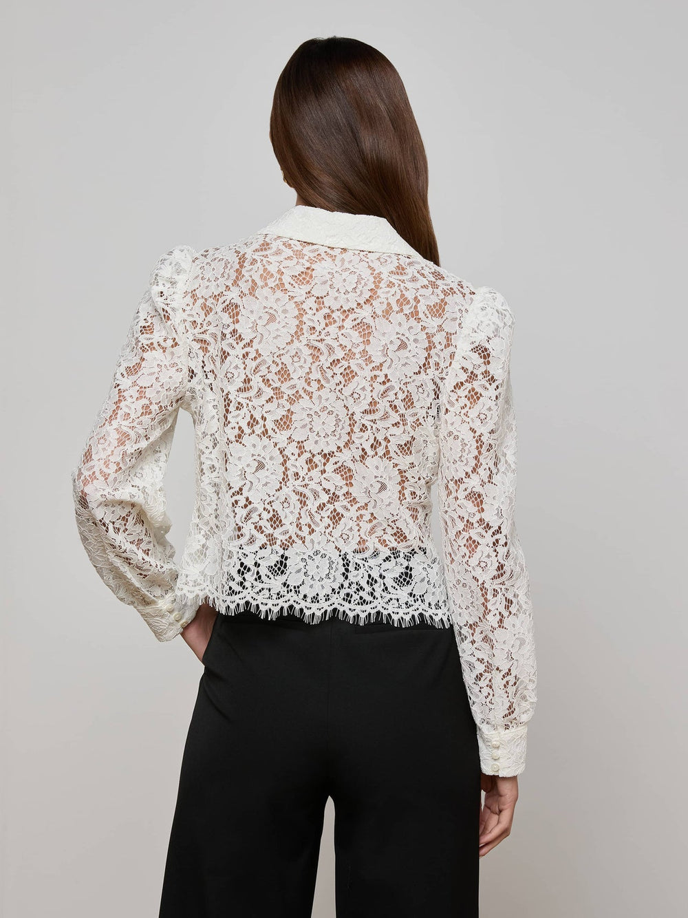 Anita Lace Blouse in Ivory | L'AGENCE online