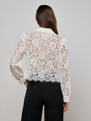 Anita Lace Blouse in Ivory | L'AGENCE online