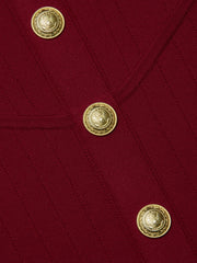 Soleil Knit Dress in Black Cherry/Gold | L'AGENCE sale