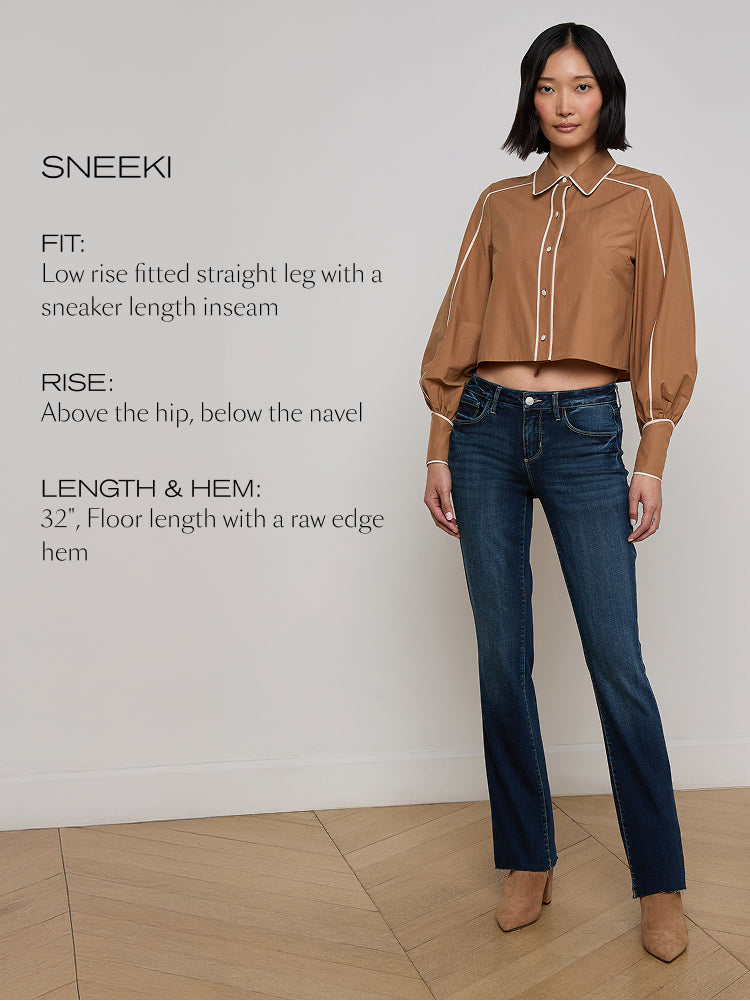 Sneeki Low-Rise Straight-Leg Jean in Columbia | L'AGENCE for sale