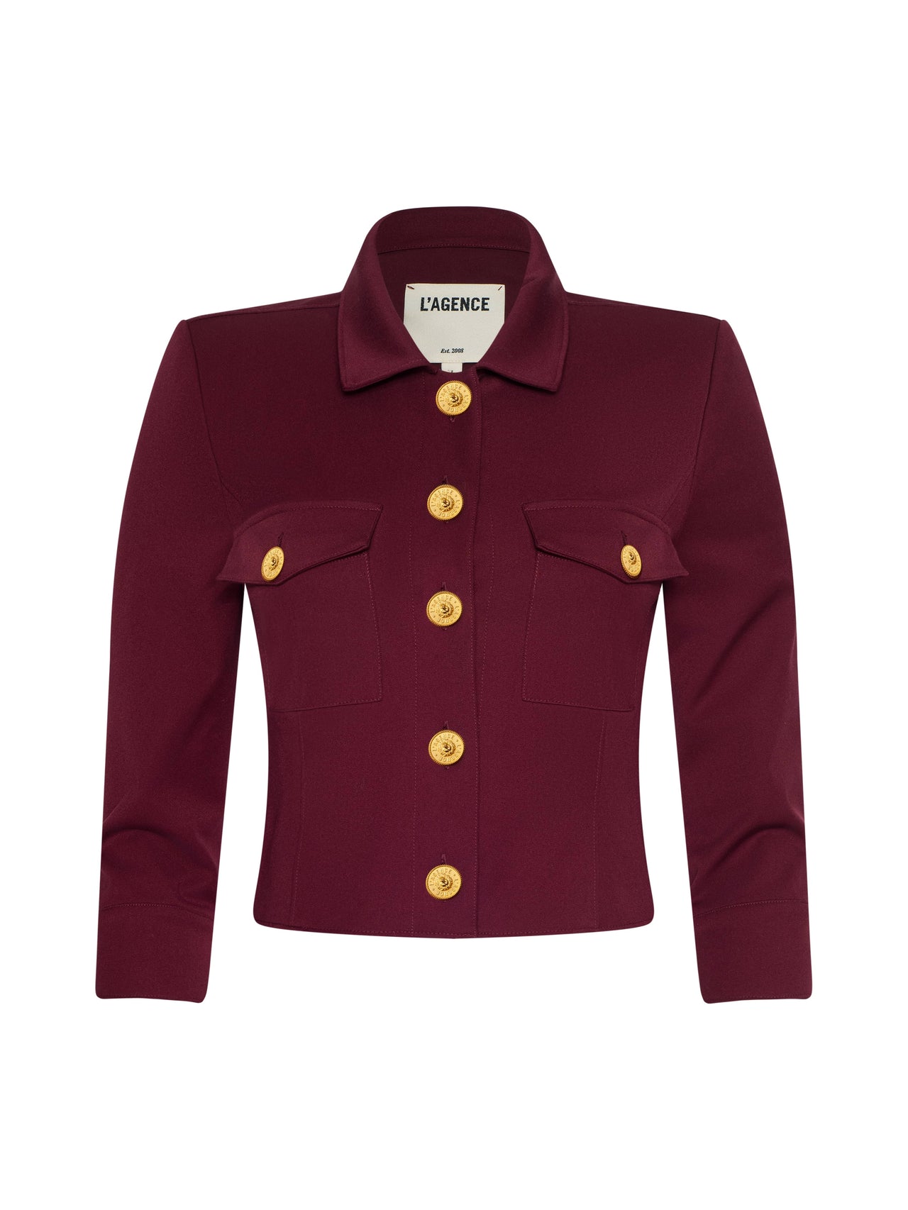 Kumi Cropped Jacket in Black Cherry | L'AGENCE US