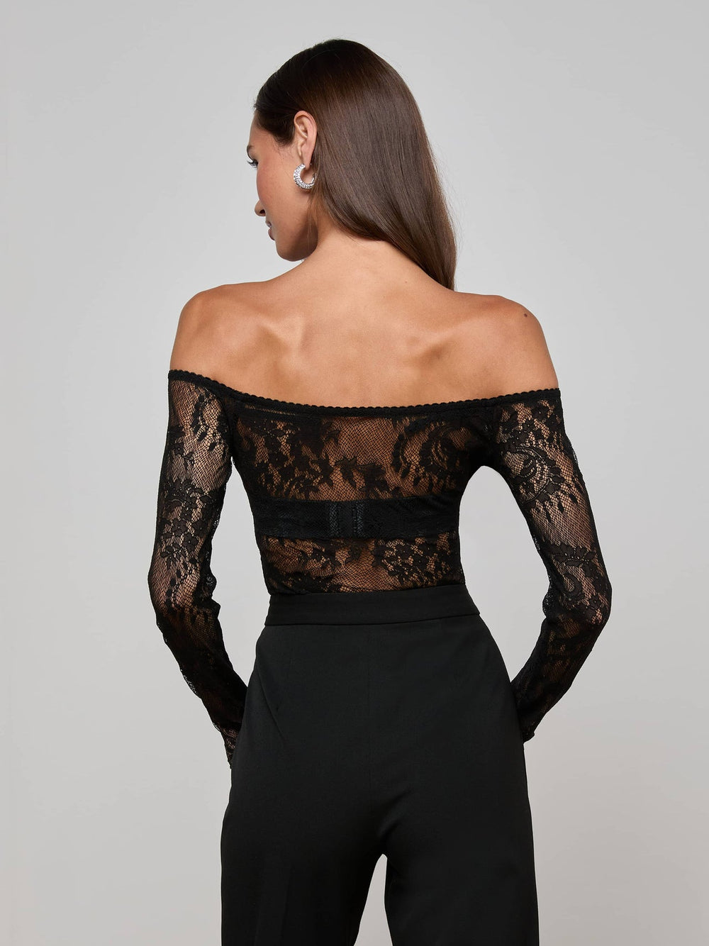 Peonie Lace Bodysuit in Black | L'AGENCE near me