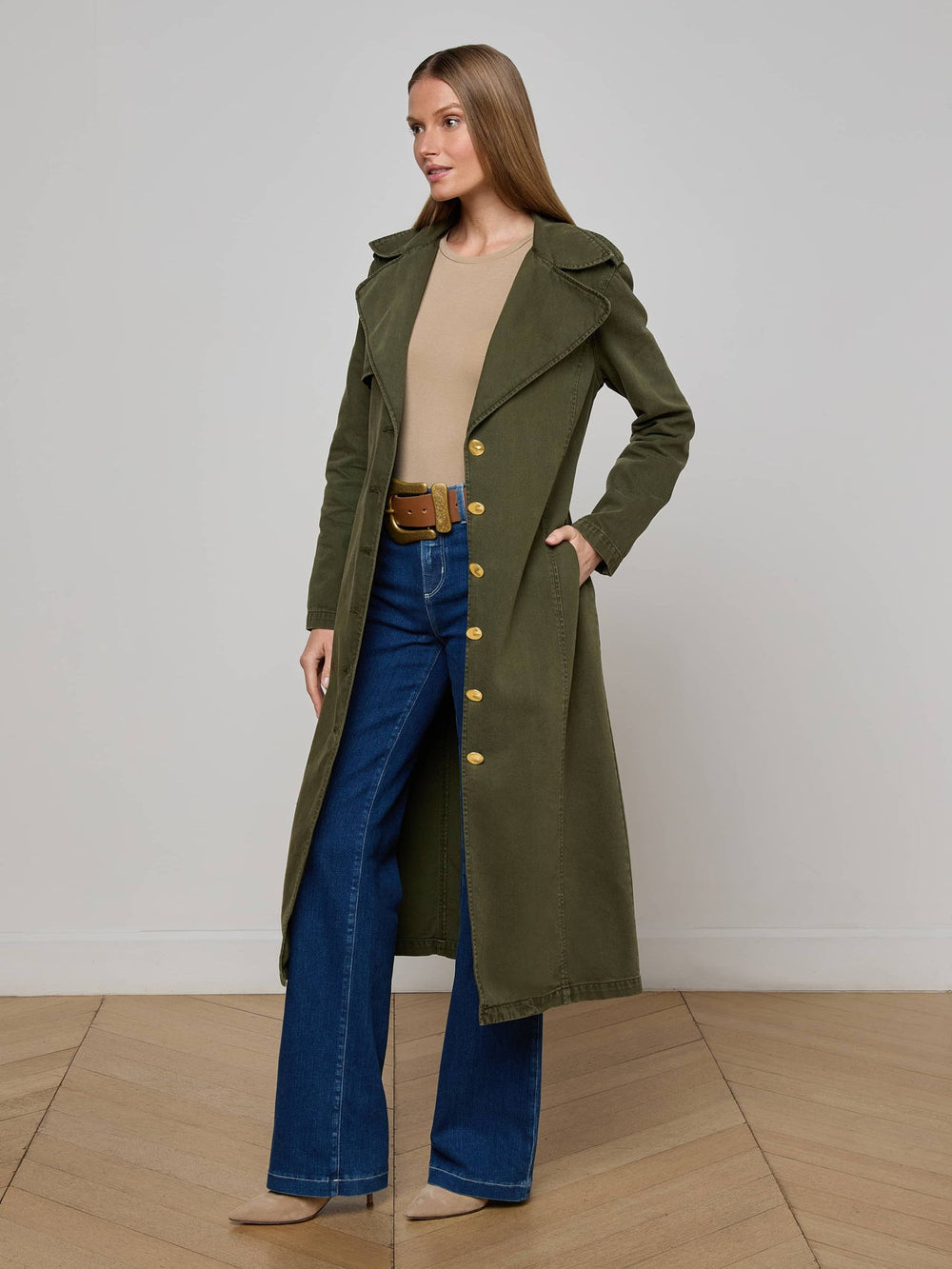 Zavia Jean Trench Coat in Picholine | L'AGENCE discount