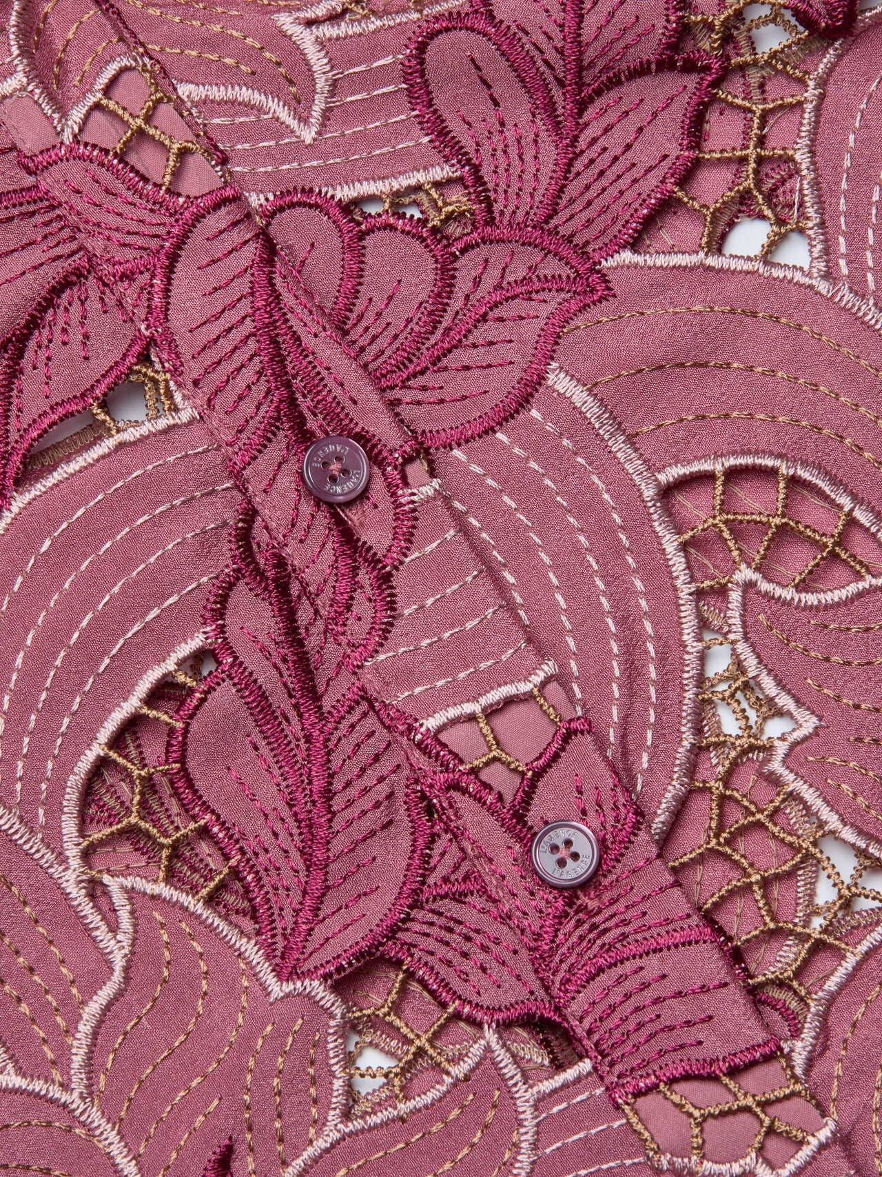Akemi Cropped Lace Blouse in Mauve Multi Colored Eyelet | L'AGENCE online