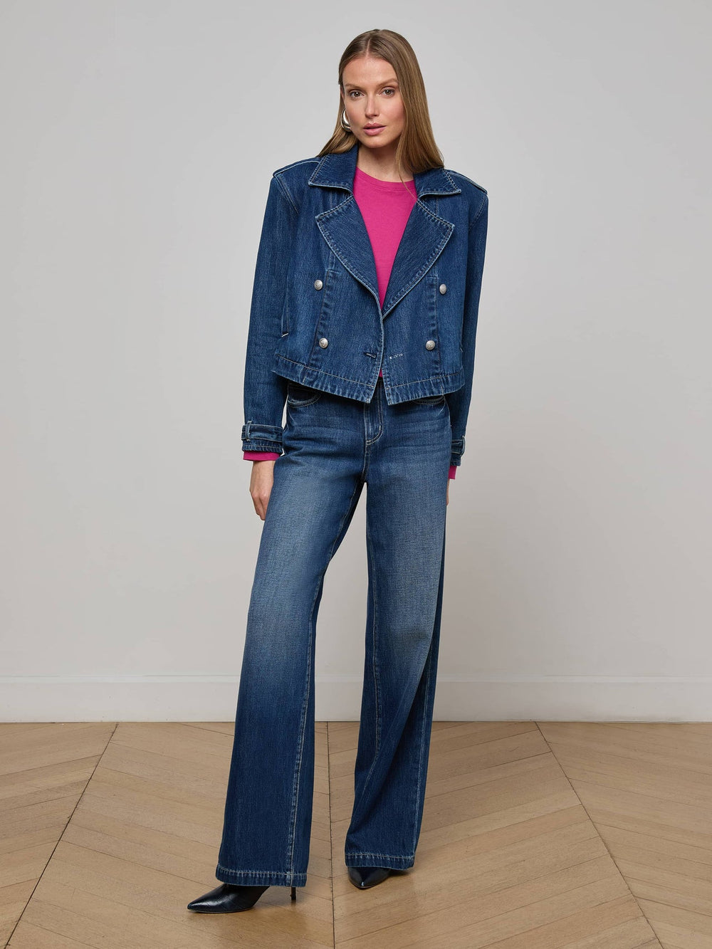 Maddox Jean Trench Coat in Enchanted | L'AGENCE discount
