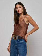 Lexi Satin Camisole in Sepia Brown | L'AGENCE near me