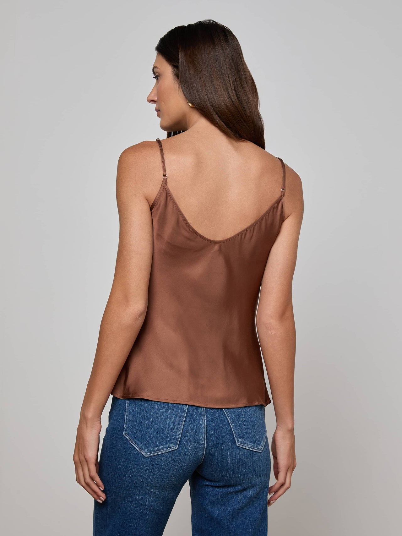 Lexi Satin Camisole in Sepia Brown | L'AGENCE near me
