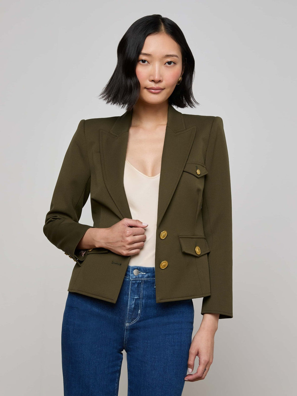 Wylla Blazer in Pine/Multi Western Snake | L'AGENCE sale