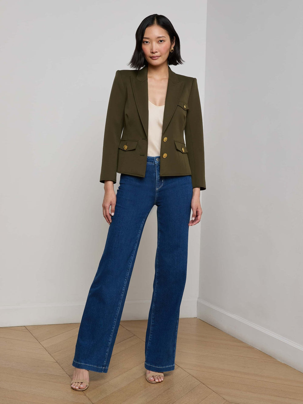 Wylla Blazer in Pine/Multi Western Snake | L'AGENCE sale