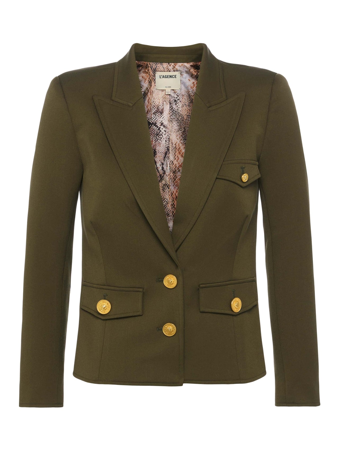 Wylla Blazer in Pine/Multi Western Snake | L'AGENCE sale