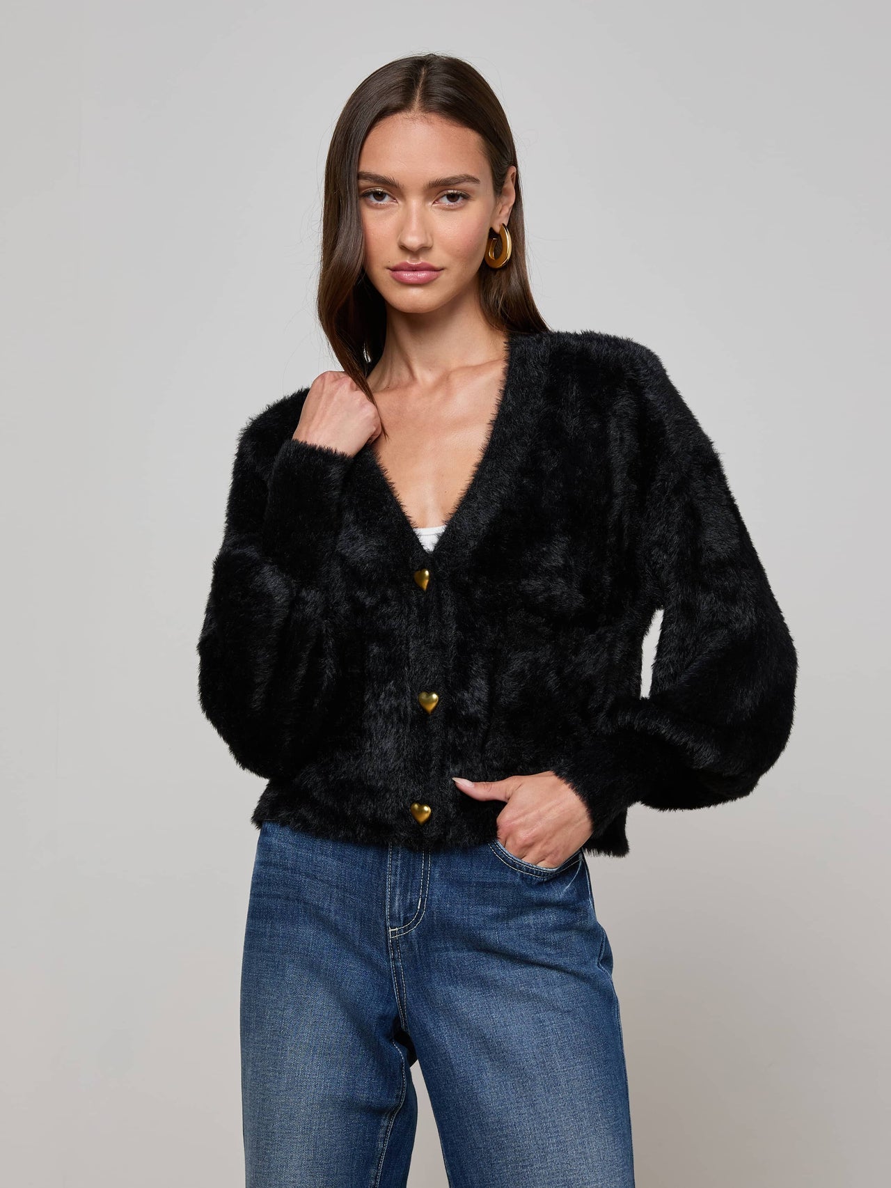Harriet Cardigan in Black | L'AGENCE sale