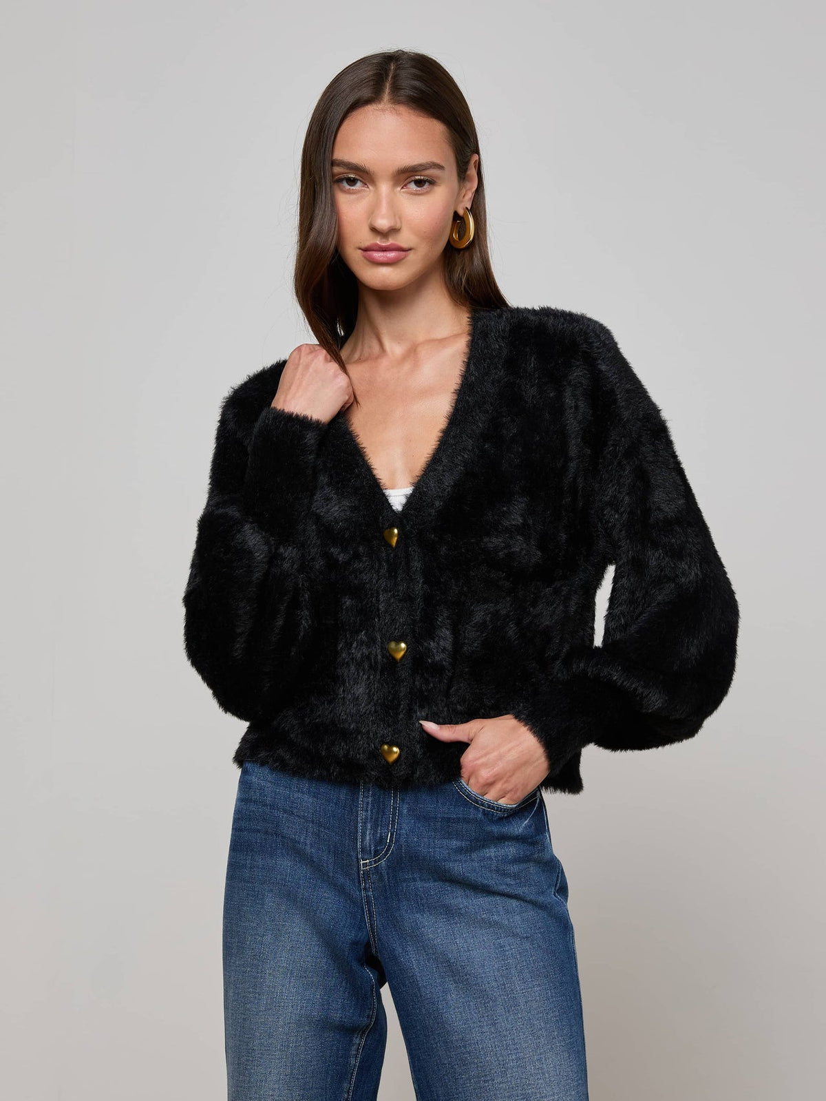 Harriet Cardigan in Black | L'AGENCE sale