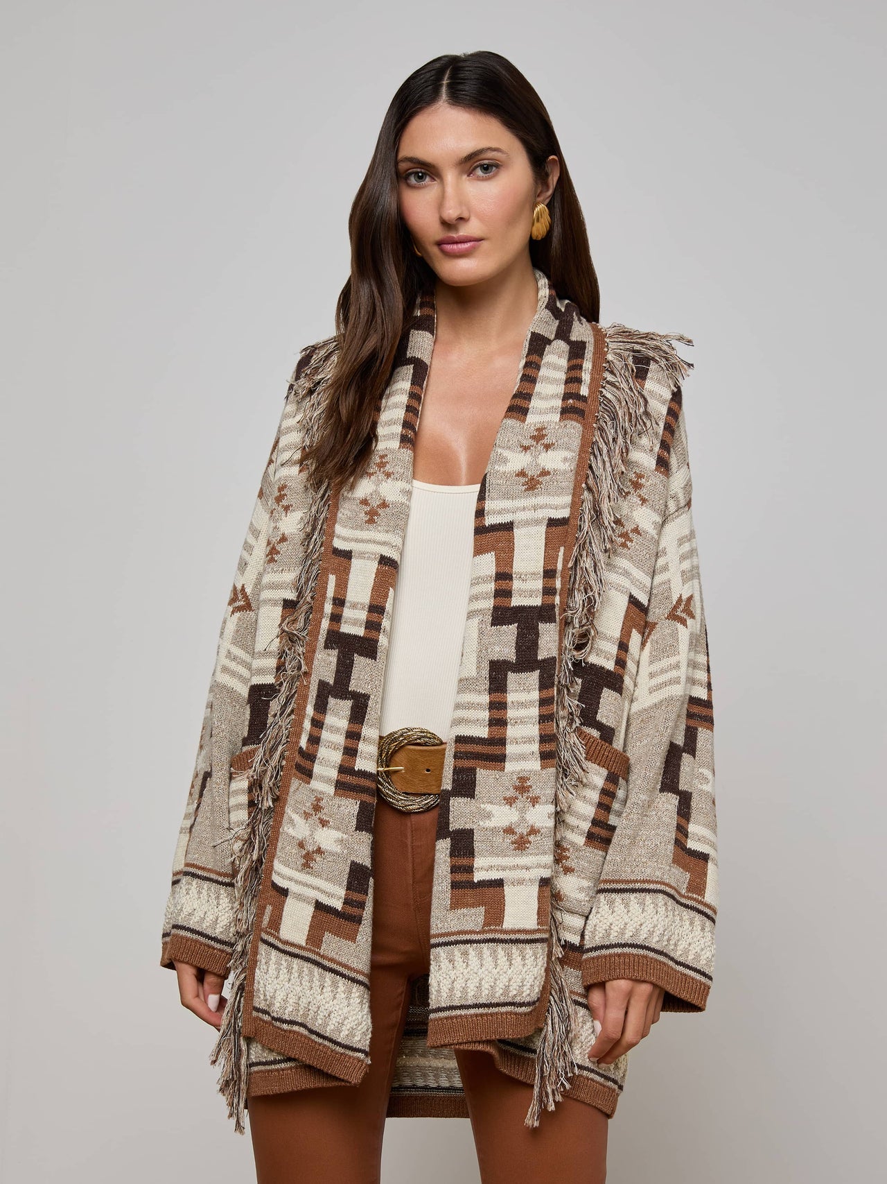 Jair Cardigan in Natural Multi | L'AGENCE discount