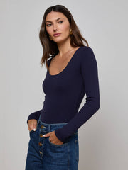 Elara Scoopneck Bodysuit in Deep Midnight | L'AGENCE near me
