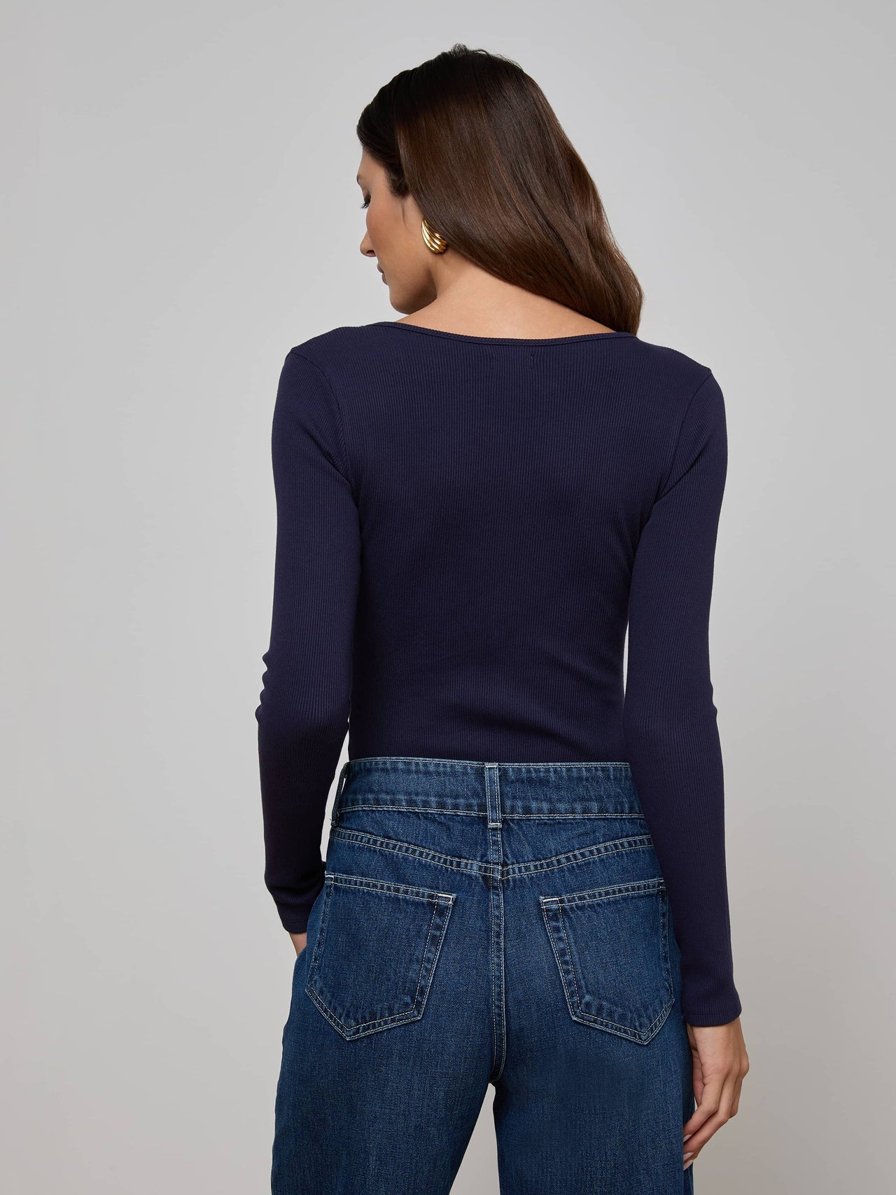 Elara Scoopneck Bodysuit in Deep Midnight | L'AGENCE near me