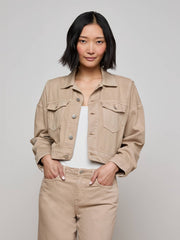 Vianney Jean Jacket in Pale Khaki | L'AGENCE for sale