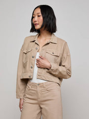Vianney Jean Jacket in Pale Khaki | L'AGENCE for sale