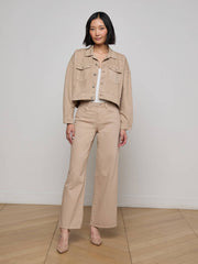 Vianney Jean Jacket in Pale Khaki | L'AGENCE for sale