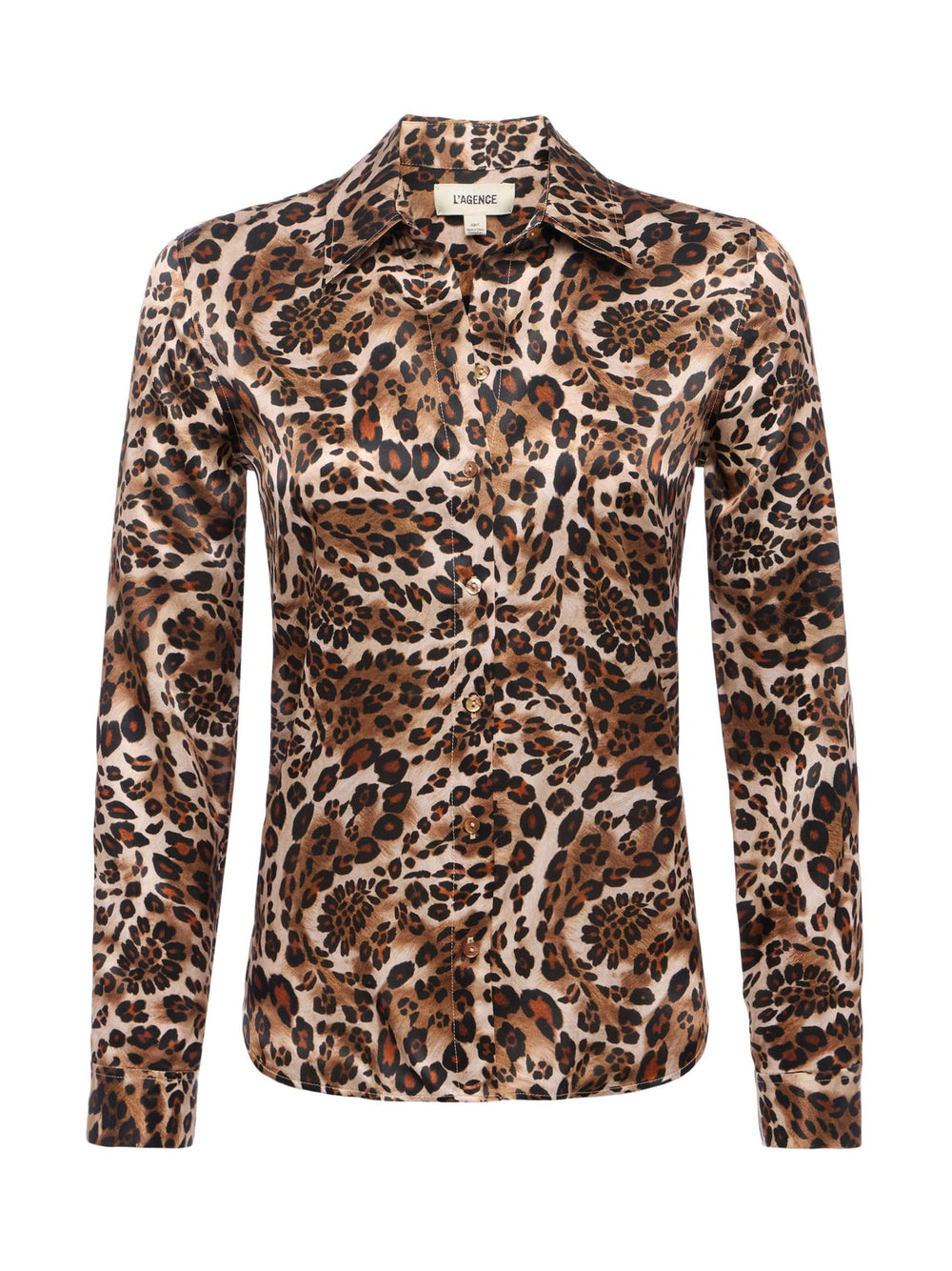 Tyler Silk Blouse in Cinnamon Sw Psly Lprd | L'AGENCE discount