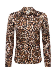 Tyler Silk Blouse in Cinnamon Sw Psly Lprd | L'AGENCE discount