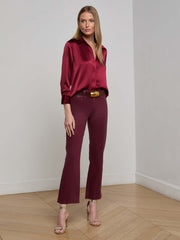 Dani Silk Blouse in Black Cherry | L'AGENCE near me