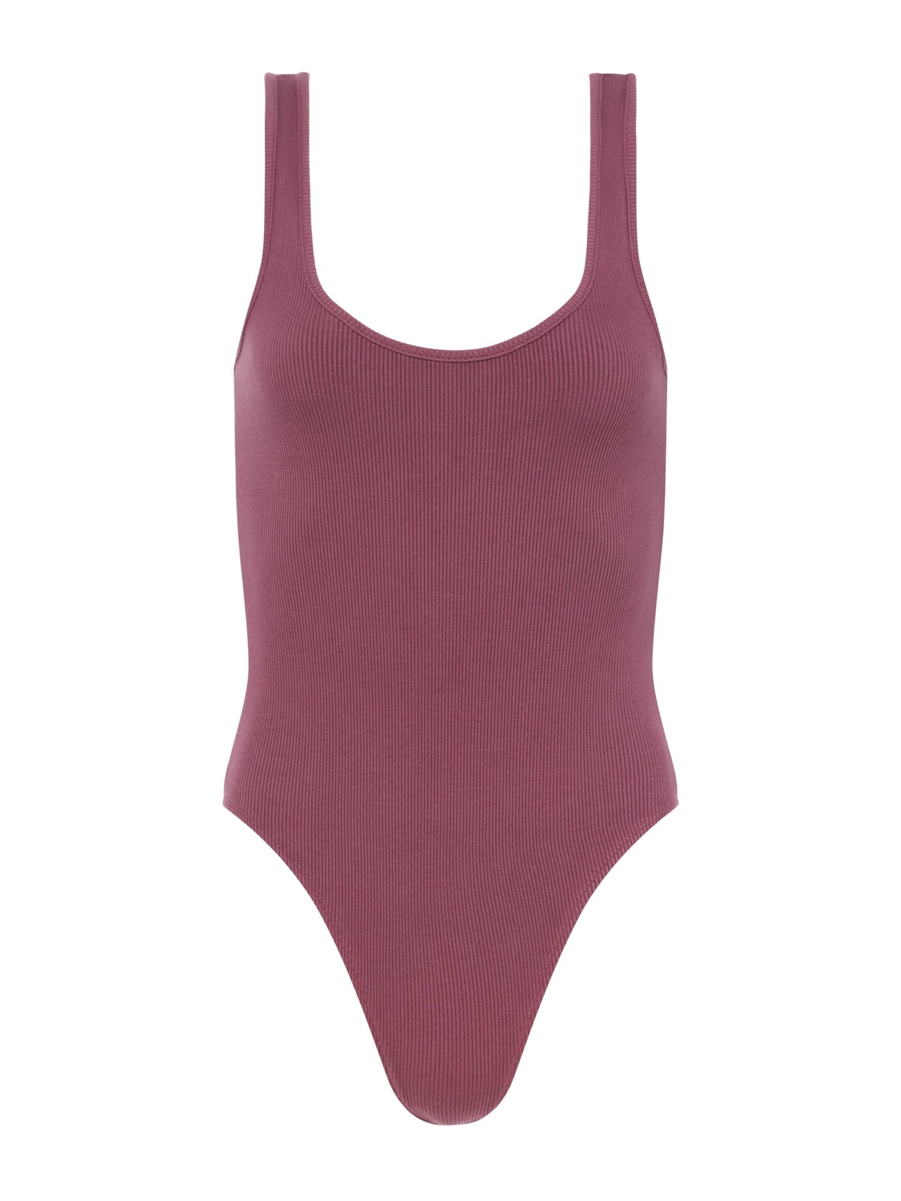 Nica Scoopneck Bodysuit in Deep Mauve | L'AGENCE online