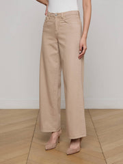 Alicent Wide-Leg Jean in Pale Khaki | L'AGENCE Women