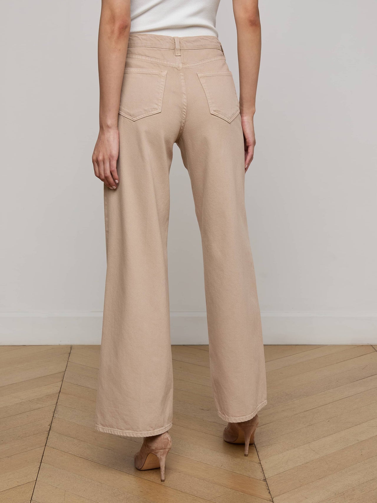 Alicent Wide-Leg Jean in Pale Khaki | L'AGENCE Women