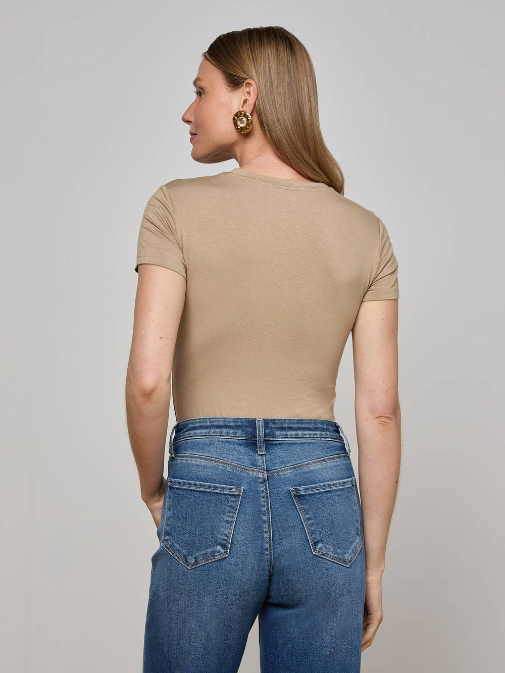 Ressi Fitted Tee in Rye | L'AGENCE discount
