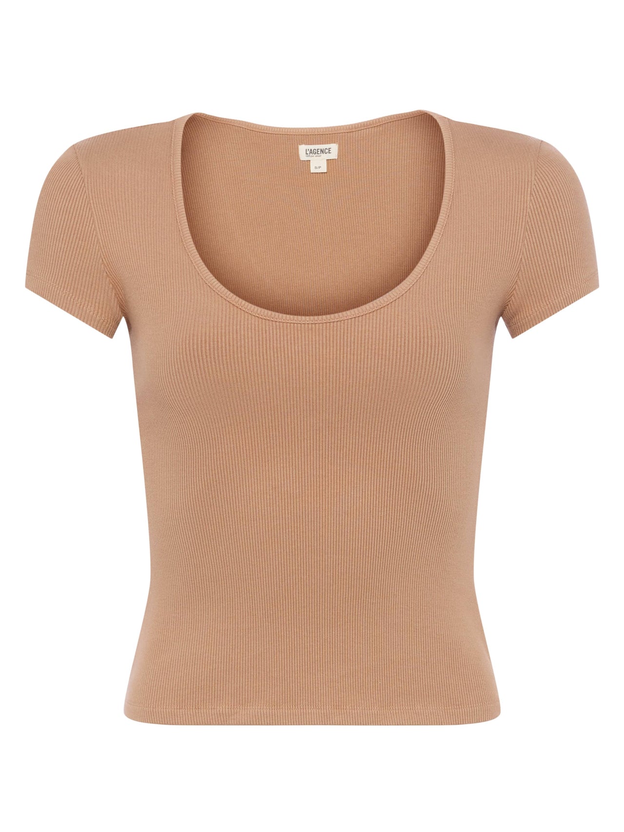 Brynlee Scoopneck Tee in Cinnamon Swirl | L'AGENCE near me