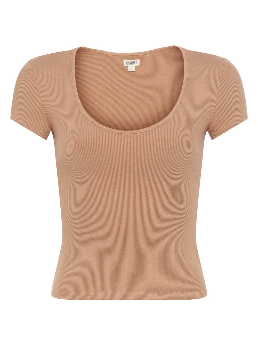 Brynlee Scoopneck Tee in Cinnamon Swirl | L'AGENCE near me