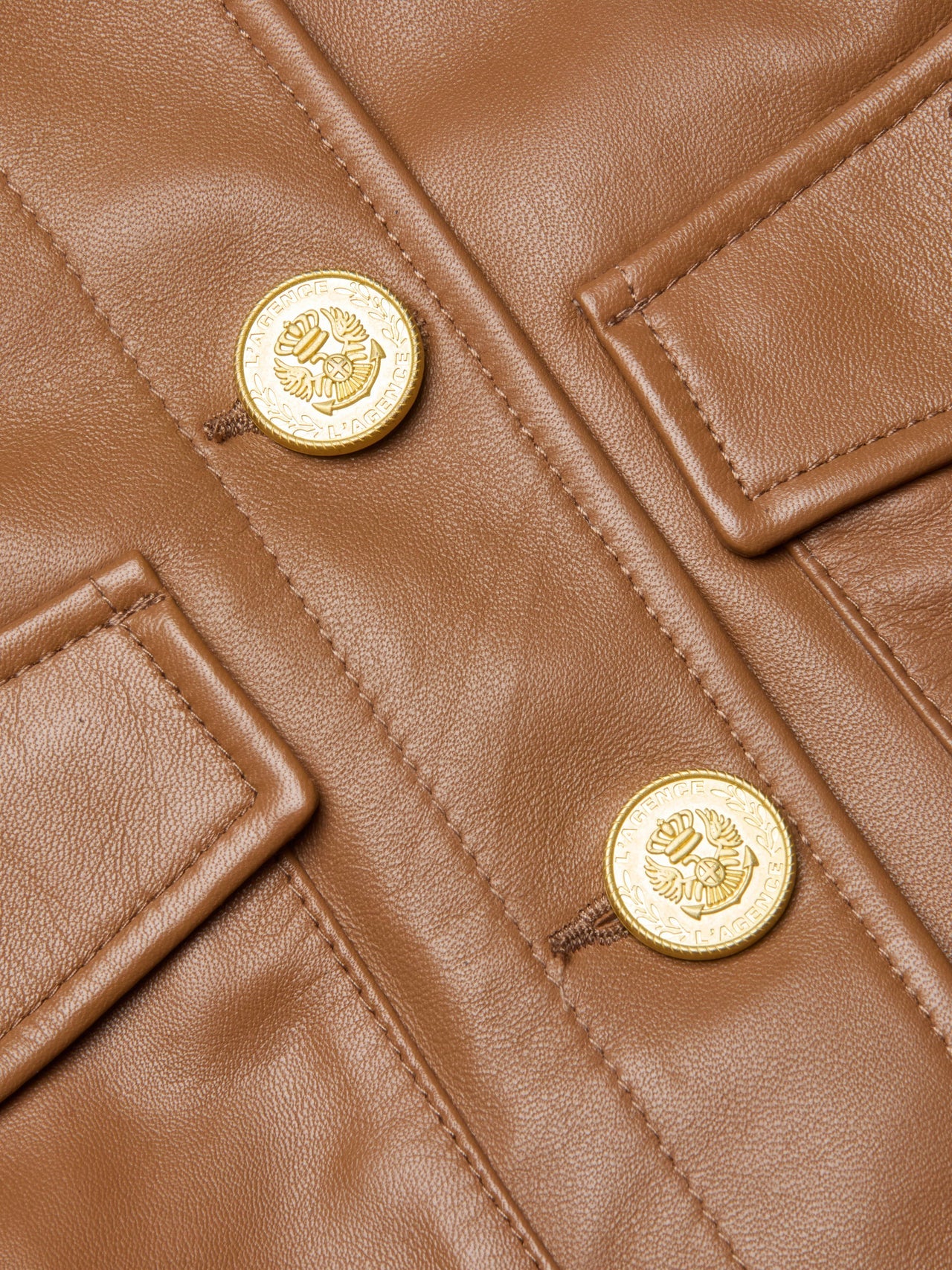 Kumi Cropped Leather Jacket in Soft Cognac | L'AGENCE for sale