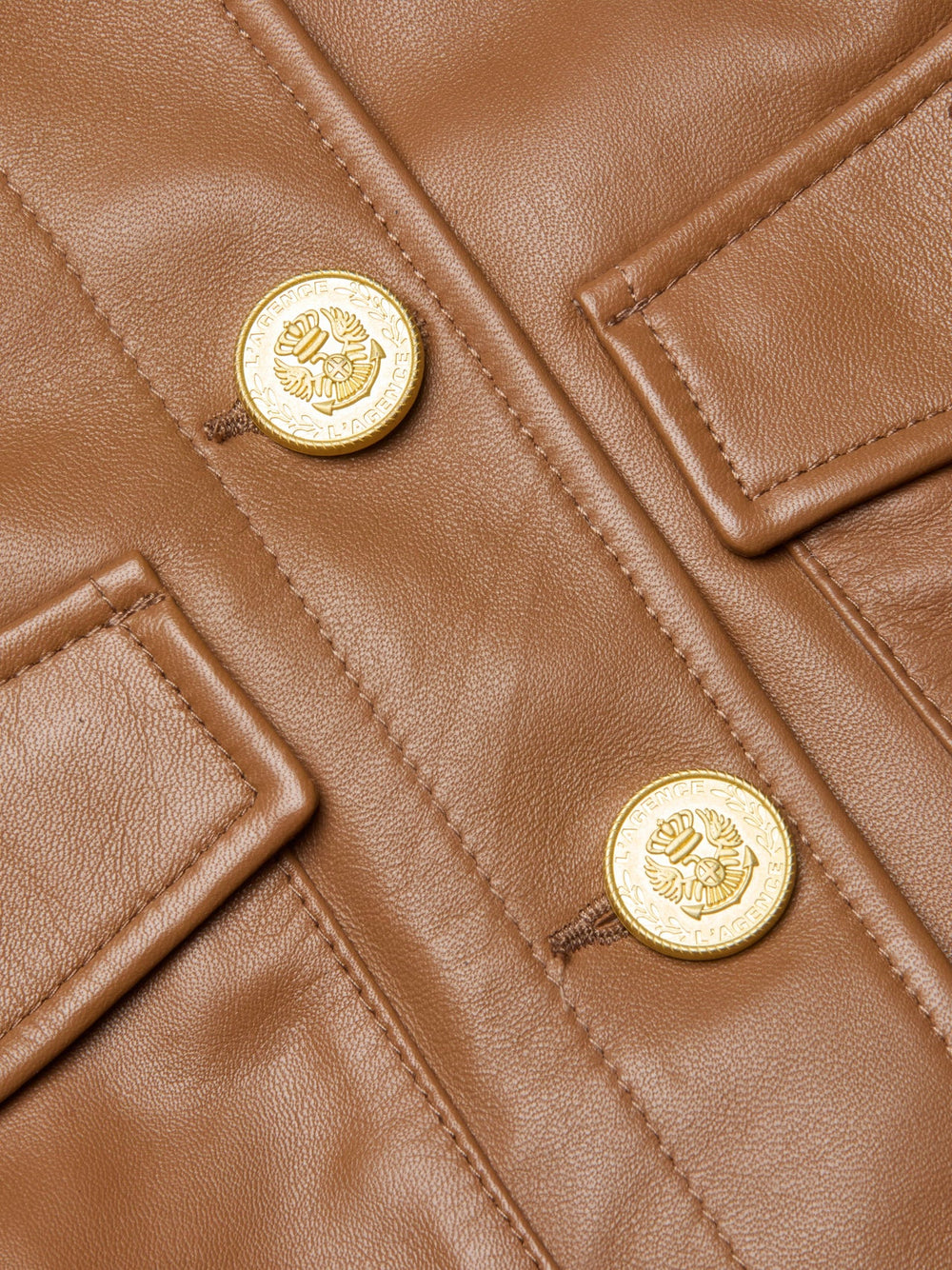 Kumi Cropped Leather Jacket in Soft Cognac | L'AGENCE for sale