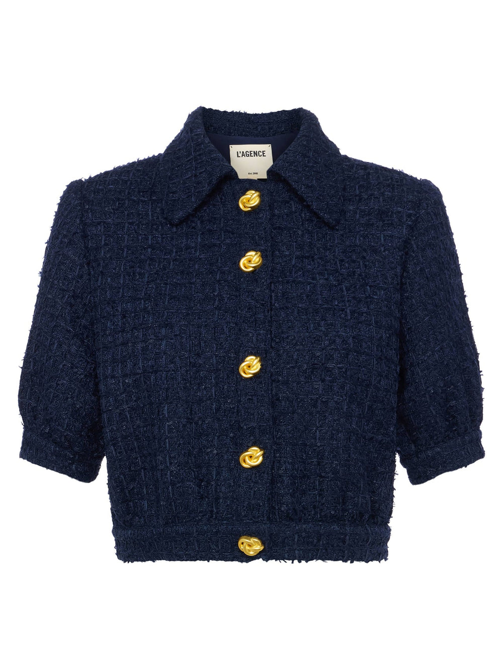 Cove Cropped Tweed Jacket in Midnight | L'AGENCE US
