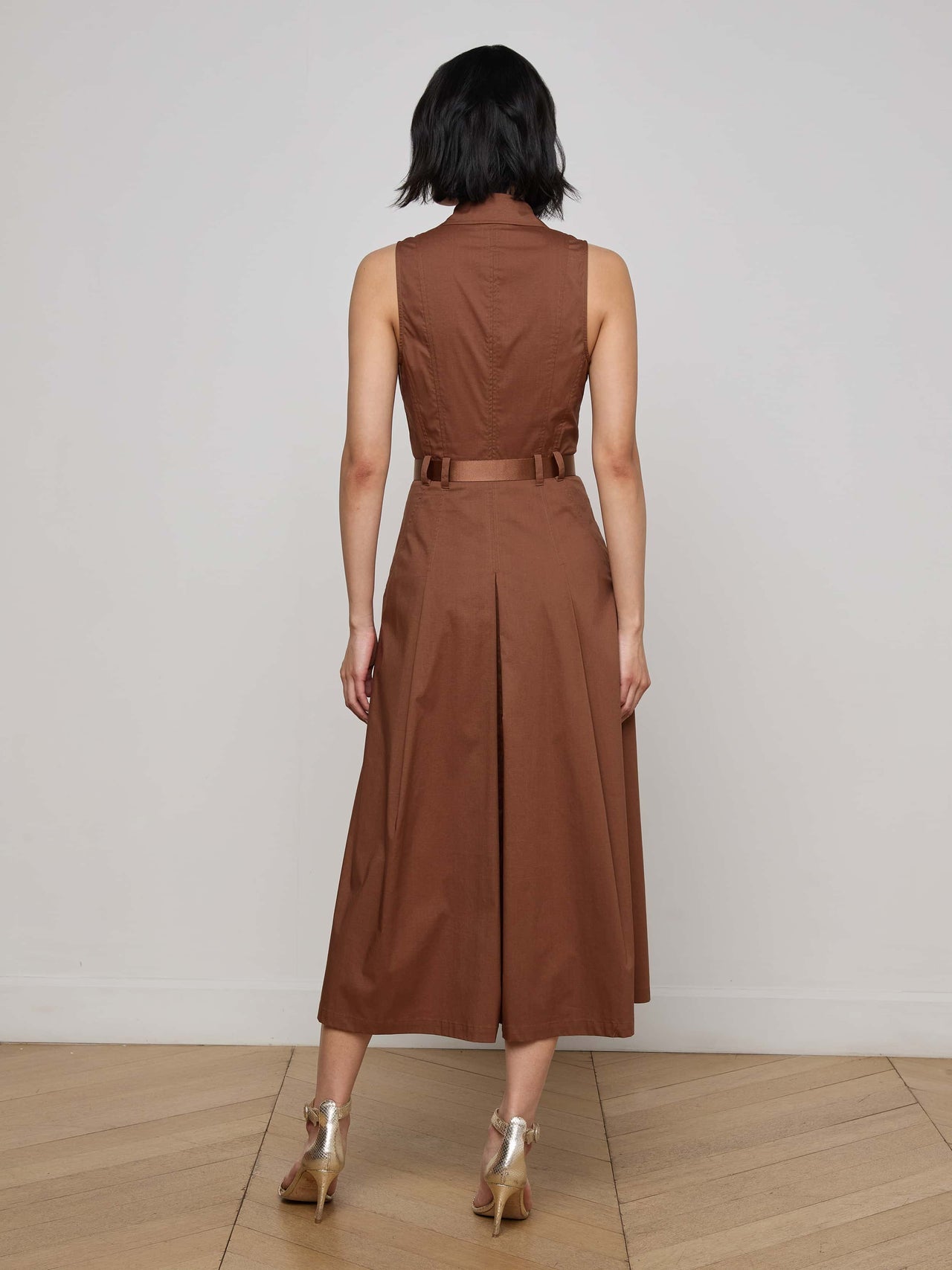 Kolton Midi Dress in Sepia Brown | L'AGENCE US