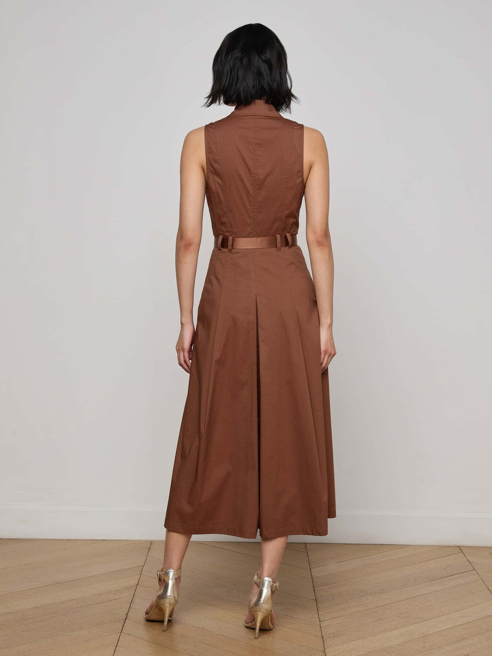 Kolton Midi Dress in Sepia Brown | L'AGENCE US